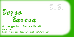 dezso barcsa business card
